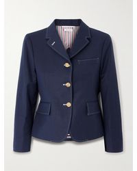 Thom Browne - Cropped Cotton And Linen-Blend Blazer - Lyst
