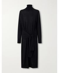 TOTEME - Tie-Detail Wool And Silk-Blend Midi Dress - Lyst