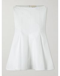 KHAITE - Marita Paneled Cotton-Poplin Blouse - Lyst