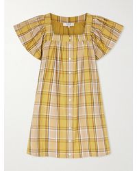 Sea - Copeland Plaid Cotton-Poplin Mini Dress - Lyst