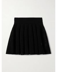 Alaïa - Pleated Open-Knit Mini Skirt - Lyst