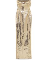 Alex Perry Howard Strapless Sequined Crepe Gown - Metallic