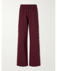 Burberry - Jodie Checked Cotton-Jersey Straight-Leg Track Pants - Lyst