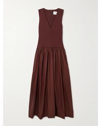Esse Studios - Stretch-Knit And Gathered Organic Cotton-Poplin Maxi Dress - Lyst