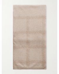 Brunello Cucinelli - Sequined Checked Wool, Cashmere And Silk-Blend Scarf - Lyst