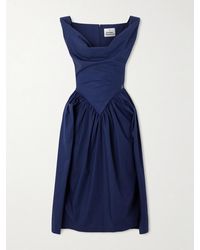 Vivienne Westwood - Sunday Gathered Cotton-Poplin Midi Dress - Lyst