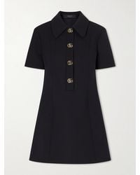 Gucci - Gg Wool-Crepe Mini Dress - Lyst