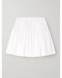 Dolce & Gabbana - Minirock Aus Baumwollpopeline Mit Falten - Lyst