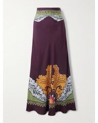 La DoubleJ - Printed Silk-Twill Maxi Skirt - Lyst