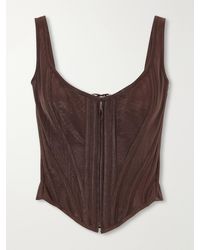 Wiederhoeft - Venus Corset Paneled Twill Top - Lyst