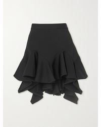Givenchy - Asymmetric Ruffled Stretch-Jersey Mini Skirt - Lyst