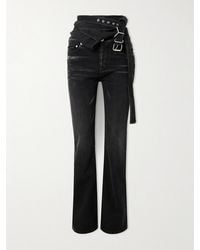 Y. Project - Belted Bleached Low-Rise Flared Jeans - Lyst