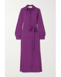 Valentino Maxikleid Aus Crêpe Mit Bindegürtel - Lila