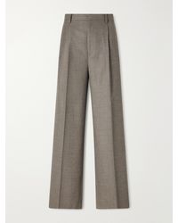 AURALEE - Pleated Wool Straight-Leg Pants - Lyst