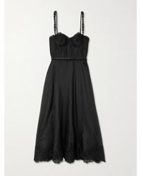 Zimmermann - Hypnotic Picnic Belted Lace-Trimmed Linen And Silk-Blend Midi Dress - Lyst