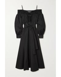 Gabriela Hearst - Cold-Shoulder Lace-Trimmed Cotton-Poplin Dress - Lyst