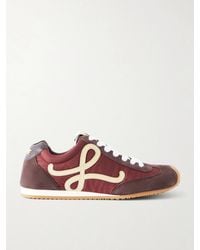 Loewe - Ballet Runner 2.0 Logo-Appliquéd Suede-Trimmed Shell Sneakers - Lyst