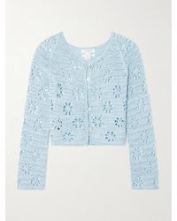 Calle Del Mar - Cropped Crocheted Cardigan - Lyst
