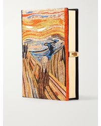 Olympia Le-Tan - The Scream Embroidered Canvas Clutch - Lyst