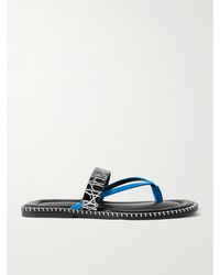 Dries Van Noten - Whipstitched Croc-Effect Leather Sandals - Lyst
