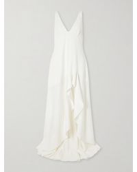 Stella McCartney - Asymmetric Ruffled Crepe Maxi Dress - Lyst
