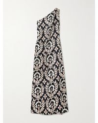 La DoubleJ - Roy One-Shoulder Floral-Print Silk-Twill Maxi Dress - Lyst