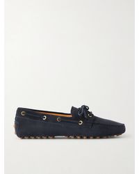 Tod's - Gommino Suede Boat Shoes - Lyst