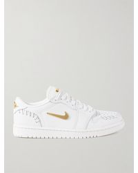 Nike - Air Jordan 1 Low Embellished Whipstitched Leather Sneakers - Lyst