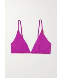 Stella McCartney Triangel-bikini-oberteil Mit Verzierungen - Lila