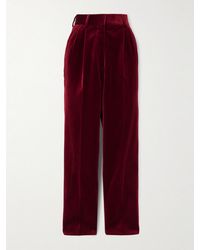 Blazé Milano - Fox Pleated Cotton-Velvet Straight-Leg Pants - Lyst