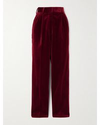 Blazé Milano - Fox Hose Mit Geradem Bein Aus Baumwollsamt Mit Falten - Lyst