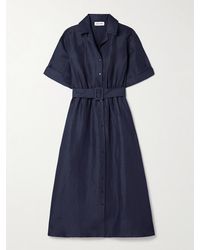 Rosie Assoulin - Jane Belted Woven Midi Shirt Dress - Lyst