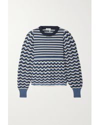 See By Chloé Striped Knitted Jumper - Blue