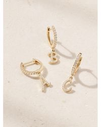 Anita Ko - Initial Huggie 18-Karat Diamond Single Earring - Lyst