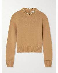 Rabanne - Chainmail-Embellished Wool And Cashmere-Blend Sweater - Lyst