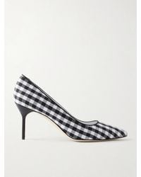 Manolo Blahnik - Bb 70 Checked Woven Pumps - Lyst