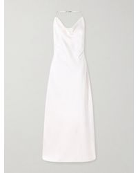 Stella McCartney - Crystal-Embellished Satin-Crepe Halterneck Gown - Lyst