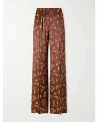 Dries Van Noten - Floral-Jacquard Satin Wide-Leg Pants - Lyst