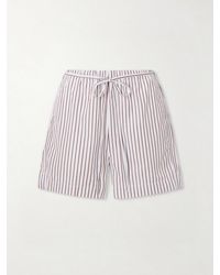 Loulou de Saison - Lory Striped Cotton-Poplin Shorts - Lyst