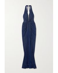 Jenny Packham Zooey Neckholder-robe Aus Tüll Mit Verzierungen - Blau