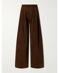 R13 - Triple Pleat Cotton-Corduroy Wide-Leg Pants - Lyst