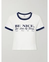 Sporty & Rich - Printed Garment-Dyed Cotton-Jersey T-Shirt - Lyst