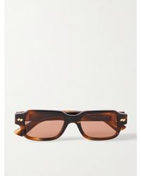 Bottega Veneta - Intrecciato Rectangular-Frame Acetate Sunglasses - Lyst
