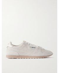 Autry - Windspin Leather-Trimmed Perforated Brushed Suede Sneakers - Lyst