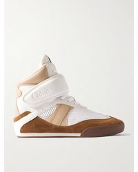 Chloé - Kick Suede, Mesh And Leather High-Top Sneakers - Lyst