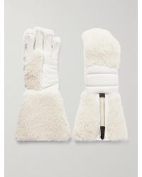 Moncler - Shearling And Suede Ski Gloves - Lyst