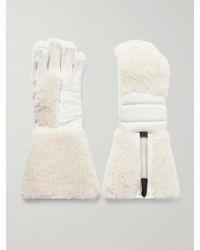 Moncler - Shearling And Suede Ski Gloves - Lyst