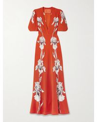 La DoubleJ - Marlene Floral-Print Silk-Crepe Maxi Dress - Lyst