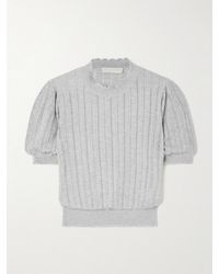 Ulla Johnson - Gemma Crochet-Trimmed Pointelle-Knit Sweater - Lyst