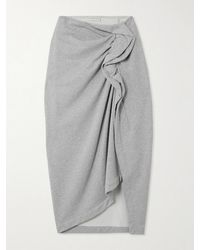 Dries Van Noten - Gathered Ruffled Asymmetric Cotton-Jersey Midi Skirt - Lyst